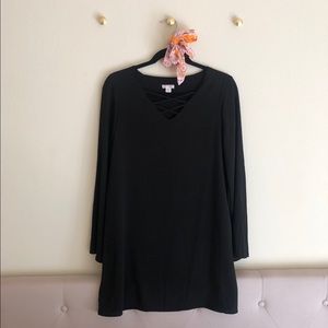 Little Black Dress with Detailed Front